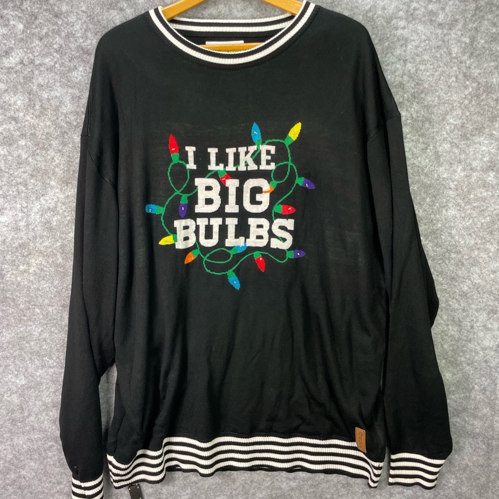 Tipsy Elves I Like Big Bulbs Light Up Ugly Christmas Sweater Mens 4XL Holiday